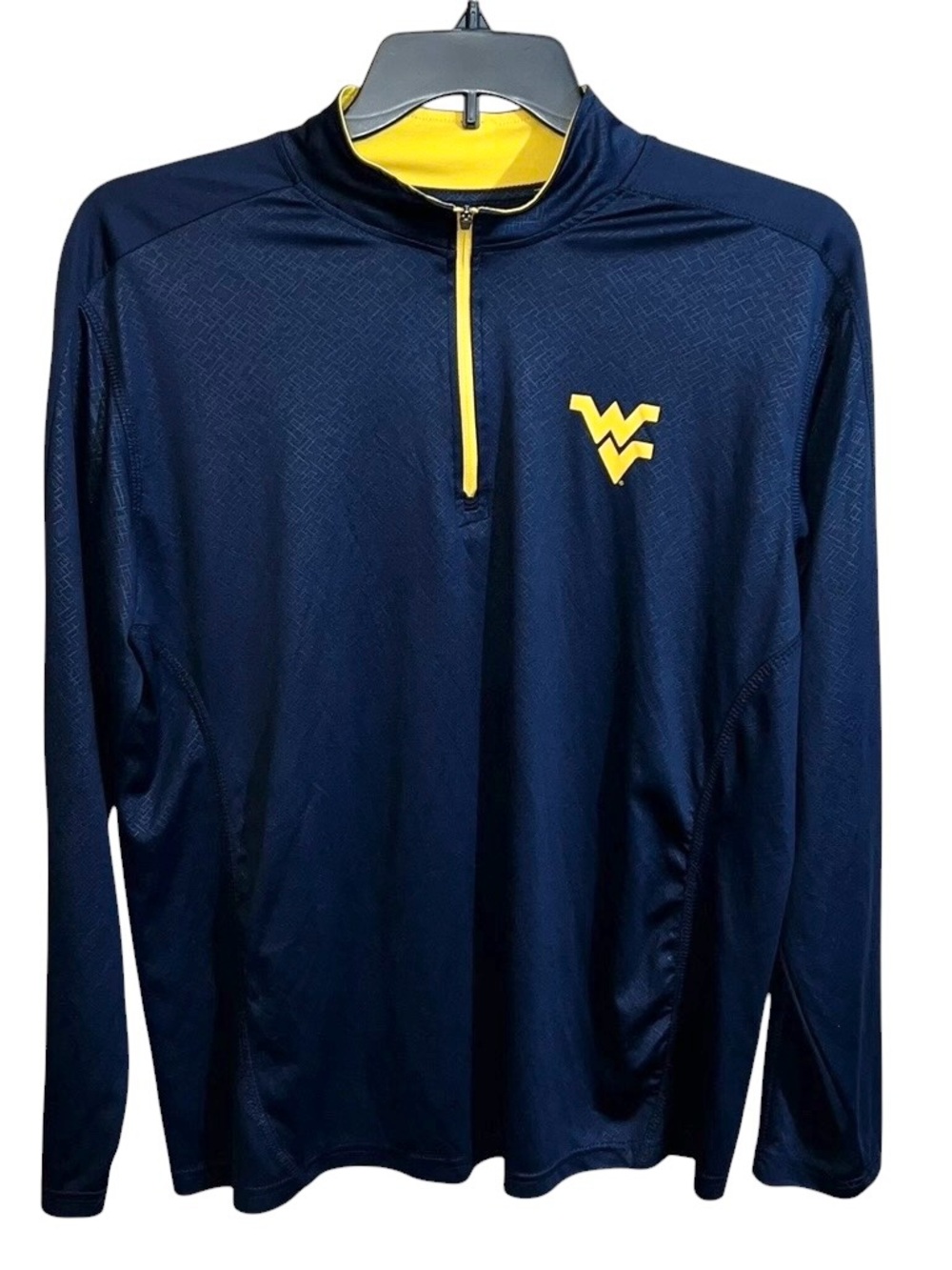 Colosseum West Virginia University Active Quarter Zip Shirt Men’s L Blue Yellow
